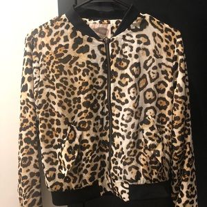 Leopard Print Bomber Jacket